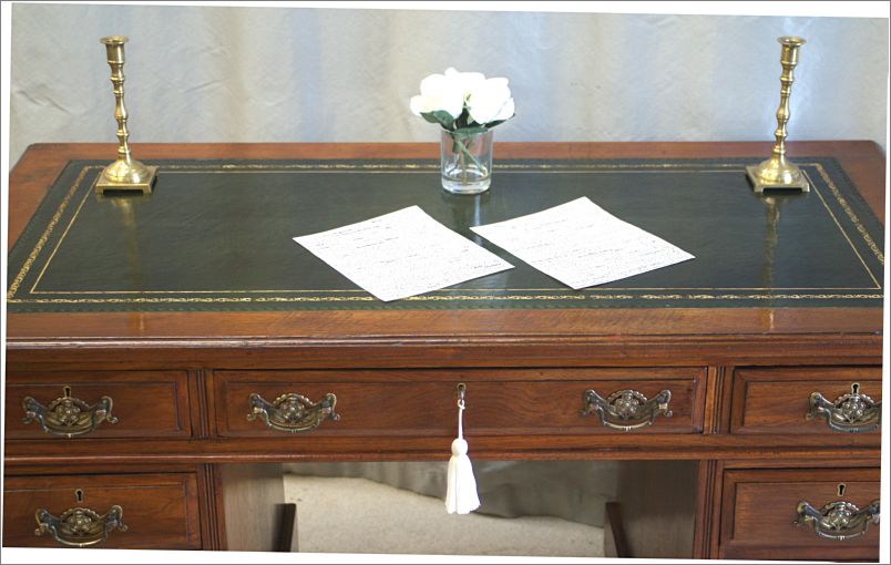 2071 Small Antique Walnut Pedestal Desk (10)